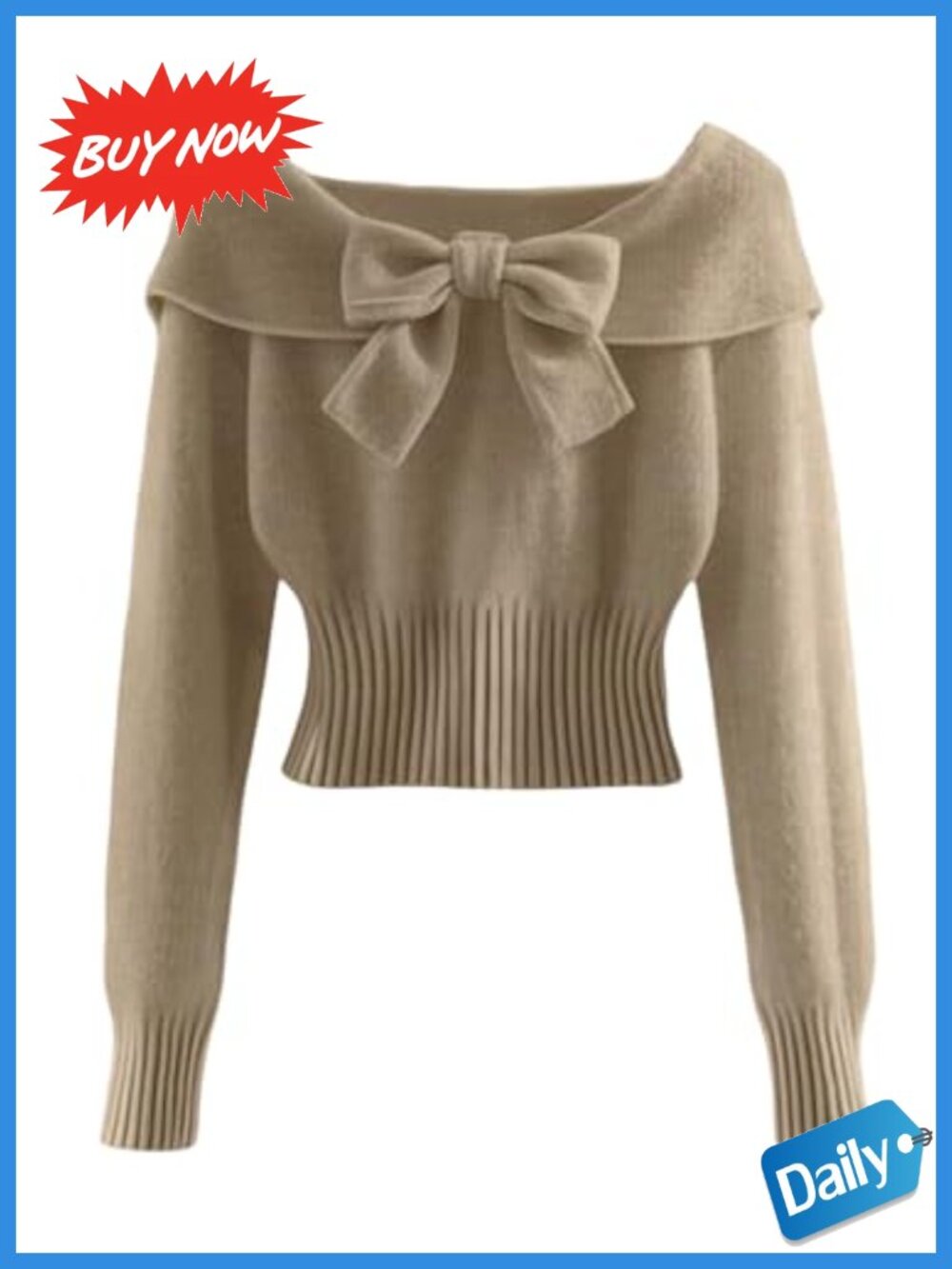 Off Shoulder Cinched Waist Pullover Sweater Soft Knit